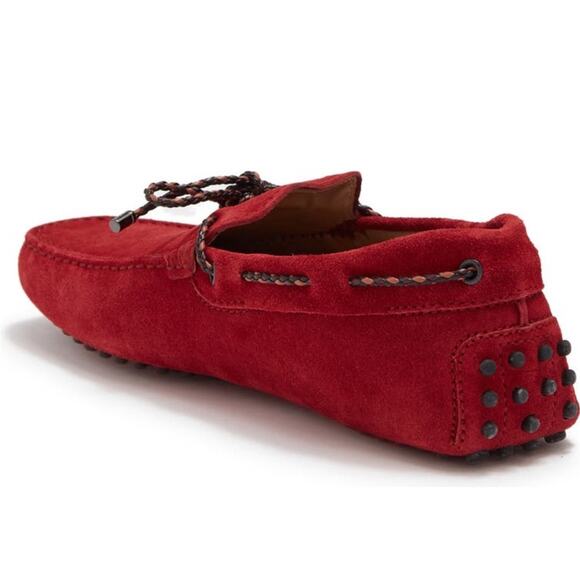 Tod’s Suede Moccasin Loafer Red Size 5 NEW